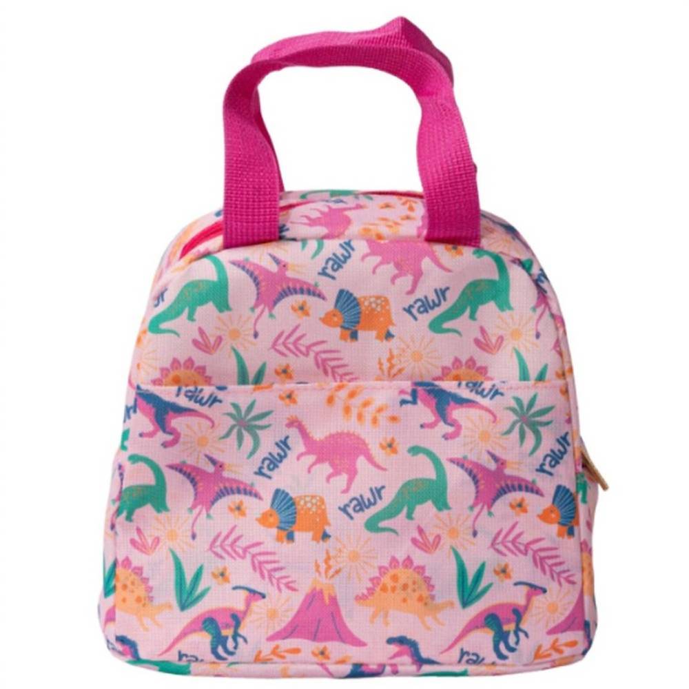 NEW JANE MARIE girl's dino-mite lunch box in pink multi